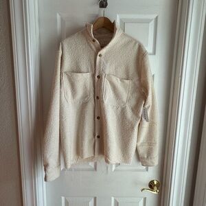PacSun Cream Sherpa Button Up, BRAND NEW!!